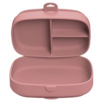 Caserola compartimentata din silicon cu ventuza Magic Box, Old Rose, 6 luni+, Appekids