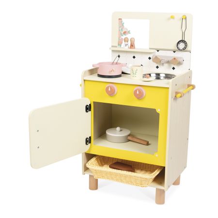 Bucatarie din lemn Shiny Grandma, + 3 ani, 11 accesorii, Janod