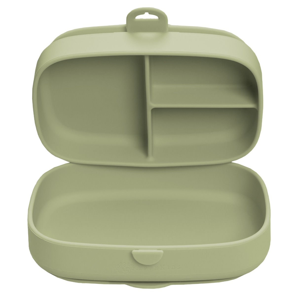 Caserola compartimentata din silicon cu ventuza Magic Box, Raw Green, 6 luni+, Appekids