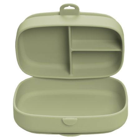 Caserola compartimentata din silicon cu ventuza Magic Box, Raw Green, 6 luni+, Appekids