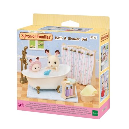 Set de joaca cu figurine La baie, 3 ani+, Sylvanian Families