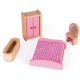 Casuta de papusi din lemn, Roz, Mademoiselle, + 3 ani, Janod 731318