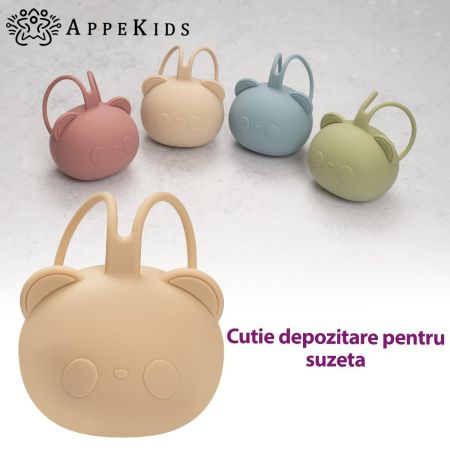 Cutie din silicon pentru suzeta The Little Bear, Bubble Beige, 0 luni+, Appekids 731331