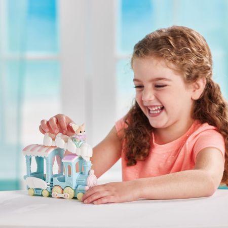 Set de joaca cu figurina Trenulet si Vulpita Fennec, 3 ani+, Sylvanian Families 731334