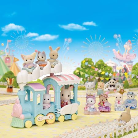 Set de joaca cu figurina Trenulet si Vulpita Fennec, 3 ani+, Sylvanian Families 731332