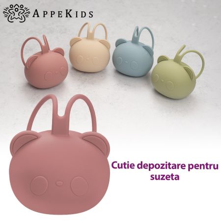 Cutie din silicon pentru suzeta The Little Bear, Old Rose, 0 luni+, Appekids 731348