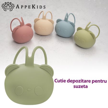 Cutie din silicon pentru suzeta The Little Bear, Raw Green, 0 luni+, Appekids 731379