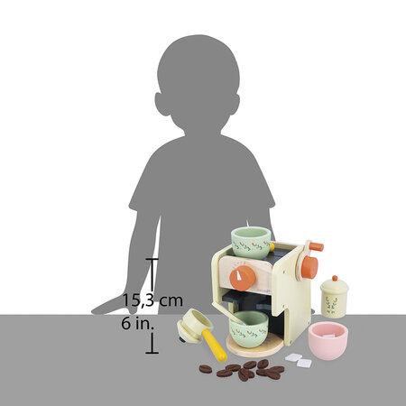 Espressor de cafea Shiny Grandma, + 3 ani, 5 accesorii, Janod 731468