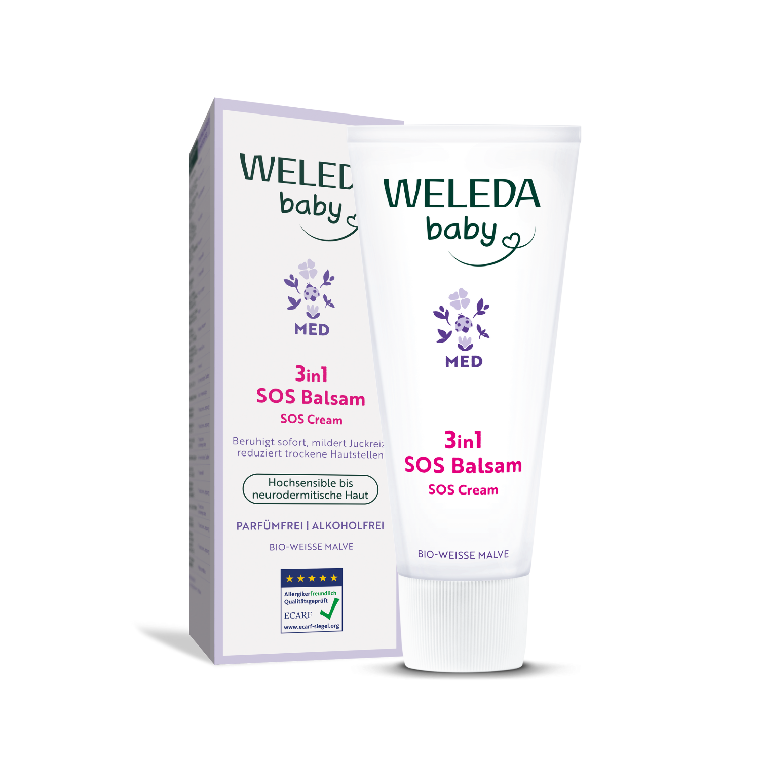 Crema SOS 3 in1 cu nalba alba Baby Derma, 50 ml, Weleda
