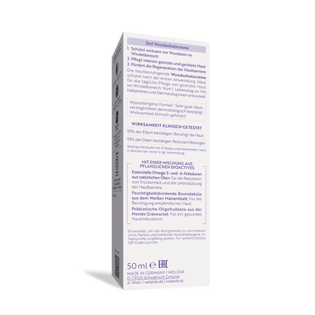 Crema pentru zona scutecului 3 in1 cu nalba alba Baby Derma, 50 ml, Weleda 731564