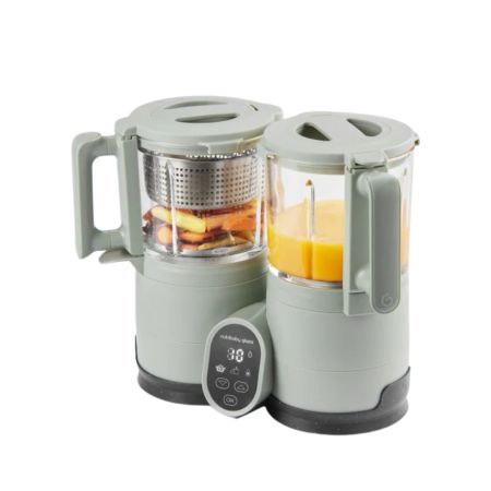 Robot multifunctional 4 in 1 din sticla si otel inoxidabil Nutribaby Glass, Celadon Green, Babymoov 731655