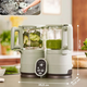 Robot multifunctional 4 in 1 din sticla si otel inoxidabil Nutribaby Glass, Celadon Green, Babymoov 731659