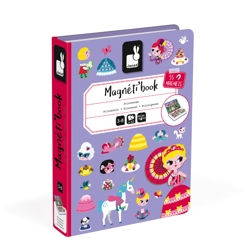 Joc educativ cu piese magnetice, Printese, + 3 ani, Janod