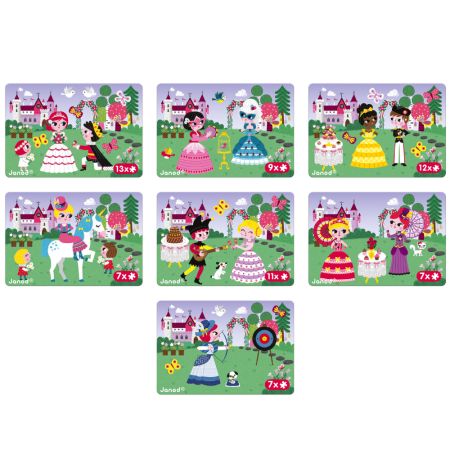 Joc educativ cu piese magnetice, Printese, + 3 ani, Janod 731585