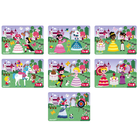 Joc educativ cu piese magnetice, Printese, + 3 ani, Janod 731585