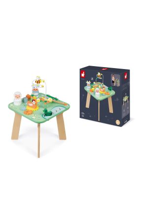 Masuta din lemn cu activitati, Pretty Meadow, + 1 an, Janod 731603
