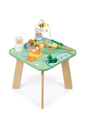 Masuta din lemn cu activitati, Pretty Meadow, + 1 an, Janod 731604
