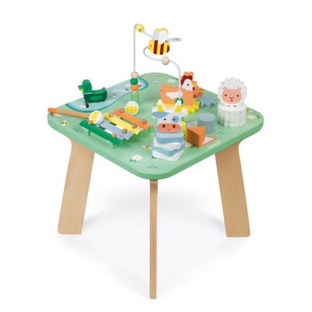 Masuta din lemn cu activitati, Pretty Meadow, + 1 an, Janod