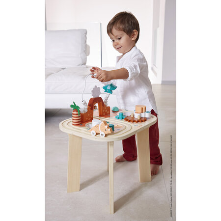 Masuta din lemn cu activitati Dino, + 1 an, Janod 731689