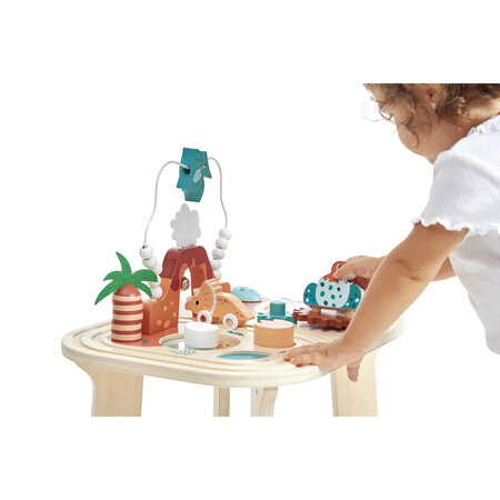 Masuta din lemn cu activitati Dino, + 1 an, Janod 731691
