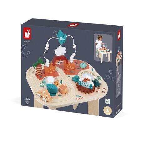 Masuta din lemn cu activitati Dino, + 1 an, Janod 731700