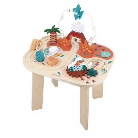 Masuta din lemn cu activitati Dino, + 1 an, Janod 731698