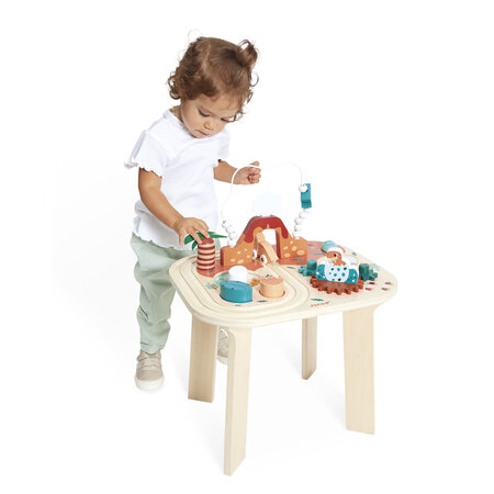 Masuta din lemn cu activitati Dino, + 1 an, Janod 731690