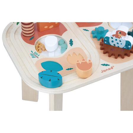 Masuta din lemn cu activitati Dino, + 1 an, Janod 731694