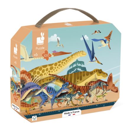 Puzzle Dinozauri, 100 piese, + 6 ani, Janod