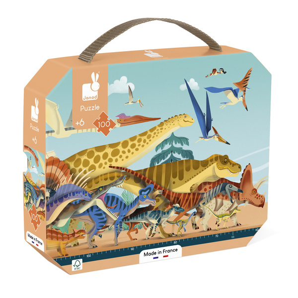Puzzle Dinozauri, 100 piese, + 6 ani, Janod