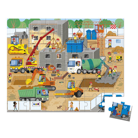 Puzzle Santierul de Constructii, 36 piese, + 4 ani, Janod 731777