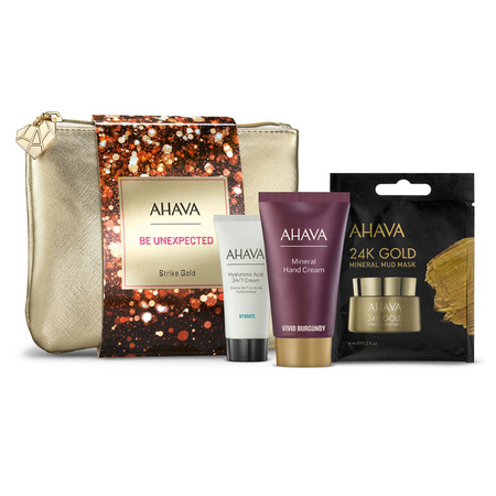 Set ingrijire maini si fata, Strike Gold, 40 + 20 + 6 ml, Ahava