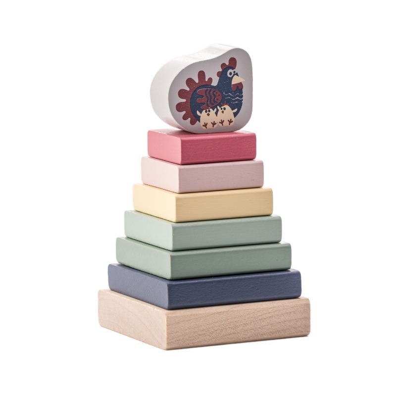 Jucarie din lemn Piramida 3, 18 luni+, Cubika