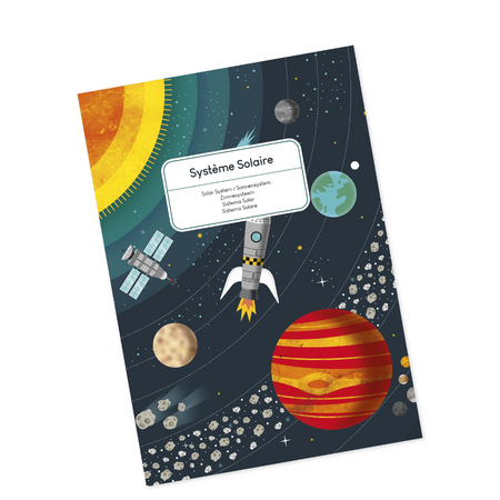 Puzzle educativ, 100 piese, Sistemul solar, + 5 ani, Janod 731844