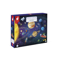 Puzzle educativ, 100 piese, Sistemul solar, + 5 ani, Janod