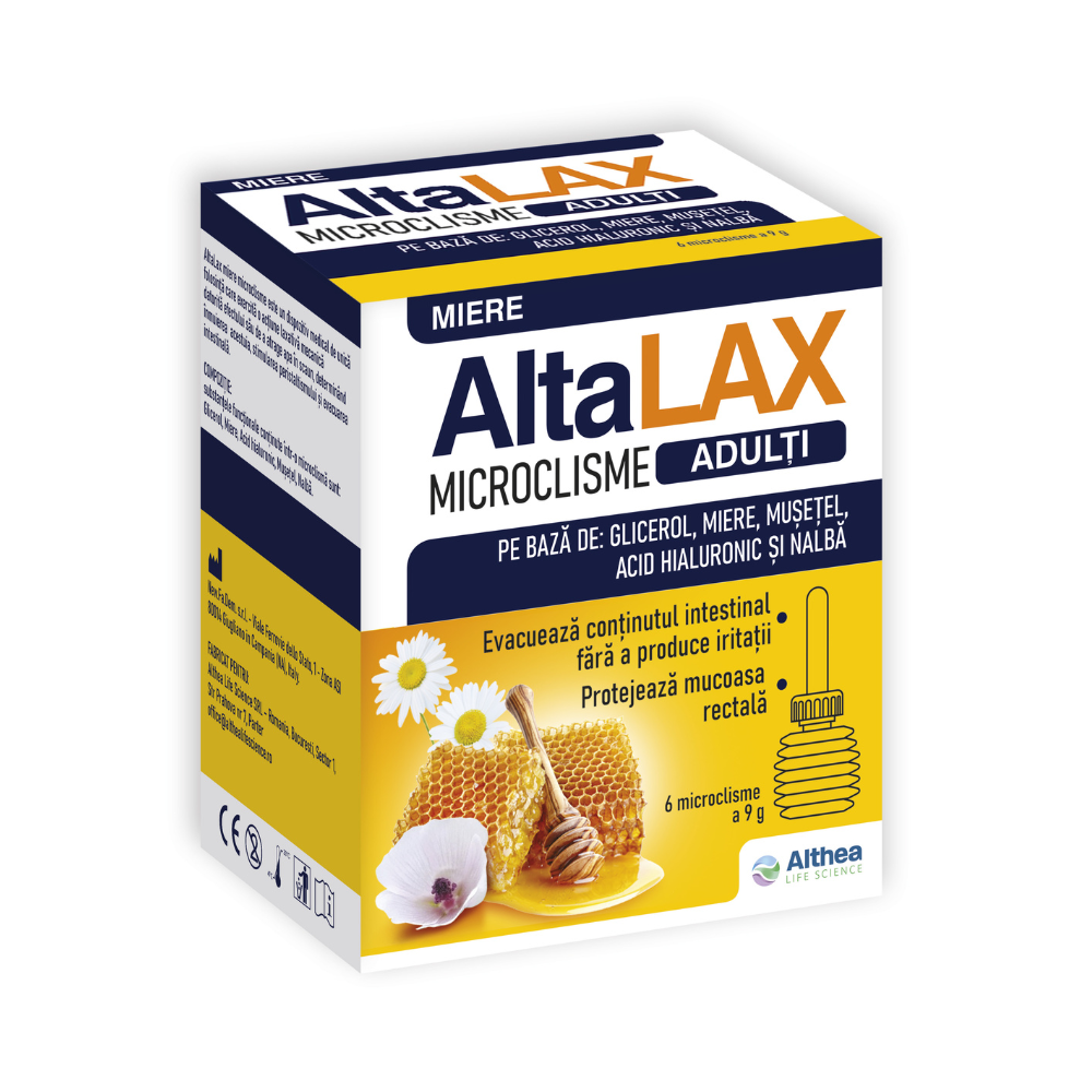 AltaLAX microclisme adulti cu miere, 6x9 g, Althea Life Science