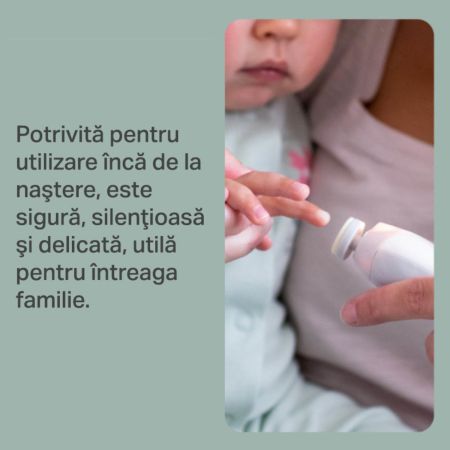 Pila electrica de unghii pentru bebelusi cu 6 capete de pilire, Tommee Tippee 731908