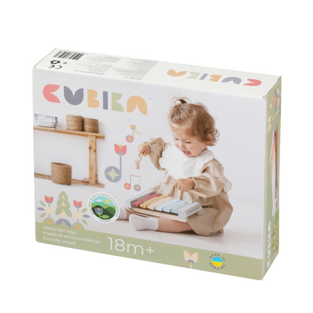Jucarie din lemn Xilofon 2, 18 luni+, Cubika 731898