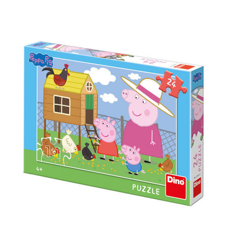 Puzzle Purcelusa Peppa si Puisorii, 4 ani+, 24 piese, Dino Toys