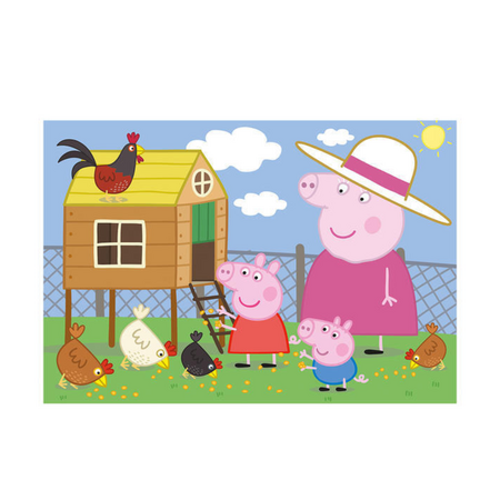 Puzzle Purcelusa Peppa si Puisorii, 4 ani+, 24 piese, Dino Toys 732331