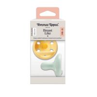 Suzeta ortodontica din silicon Breast Like Soother, Galben/Verde Mint, 0-6 luni, 2 bucati, Tommee Tippee