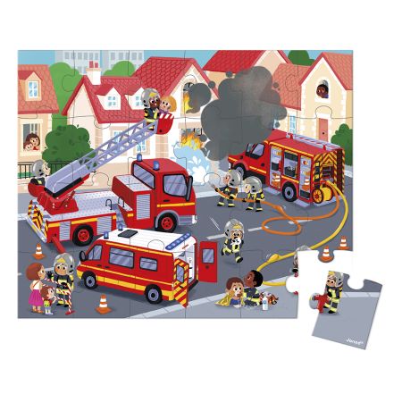 Puzzle Pompieri, 24 piese, + 3 ani, Janod