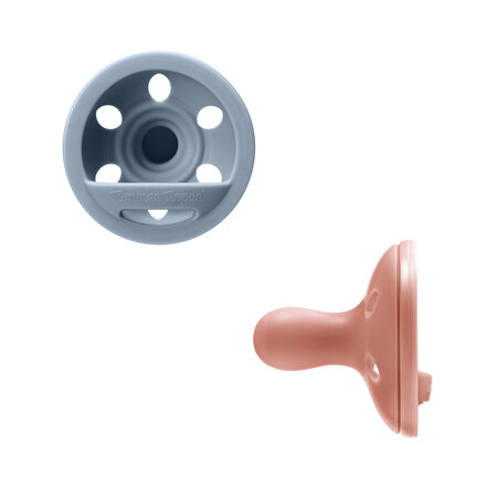 Suzeta ortodontica din silicon Breast Like Soother, Portocaliu/Blue, 6-18 luni, 2 bucati, Tommee Tippee 731976