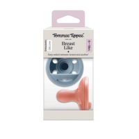 Suzeta ortodontica din silicon Breast Like Soother, Portocaliu/Blue, 6-18 luni, 2 bucati, Tommee Tippee