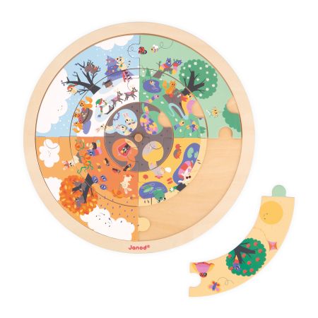 Puzzle rotund, Gradina, + 4 ani, Janod
