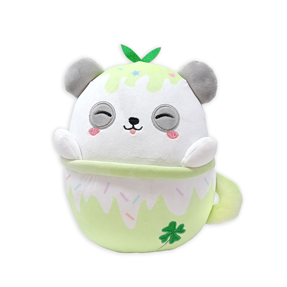 Jucarie plus Funny Mug, 25 cm, Panda Trifoi, 0 luni+, Vyapara
