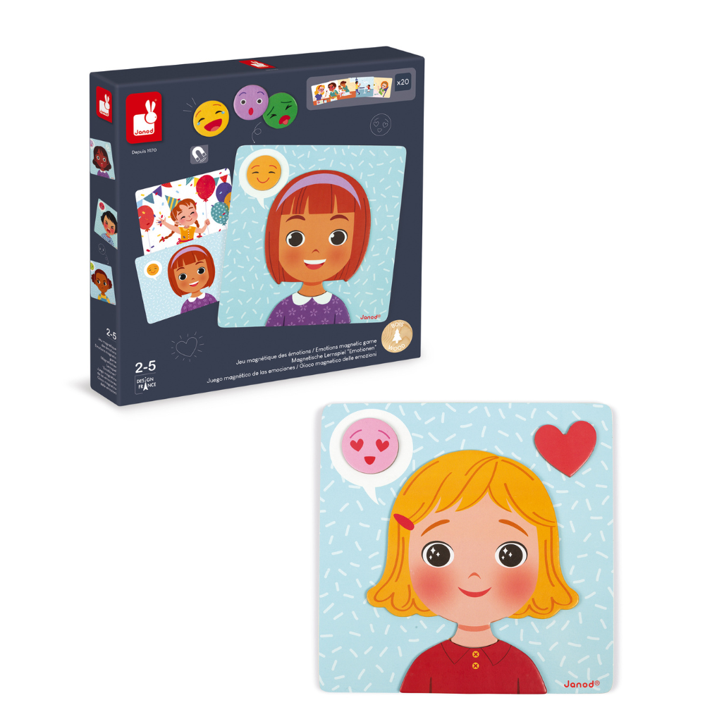 Joc cartonase magnetice, Emotii, 2 ani+, 20 cartonase, Janod