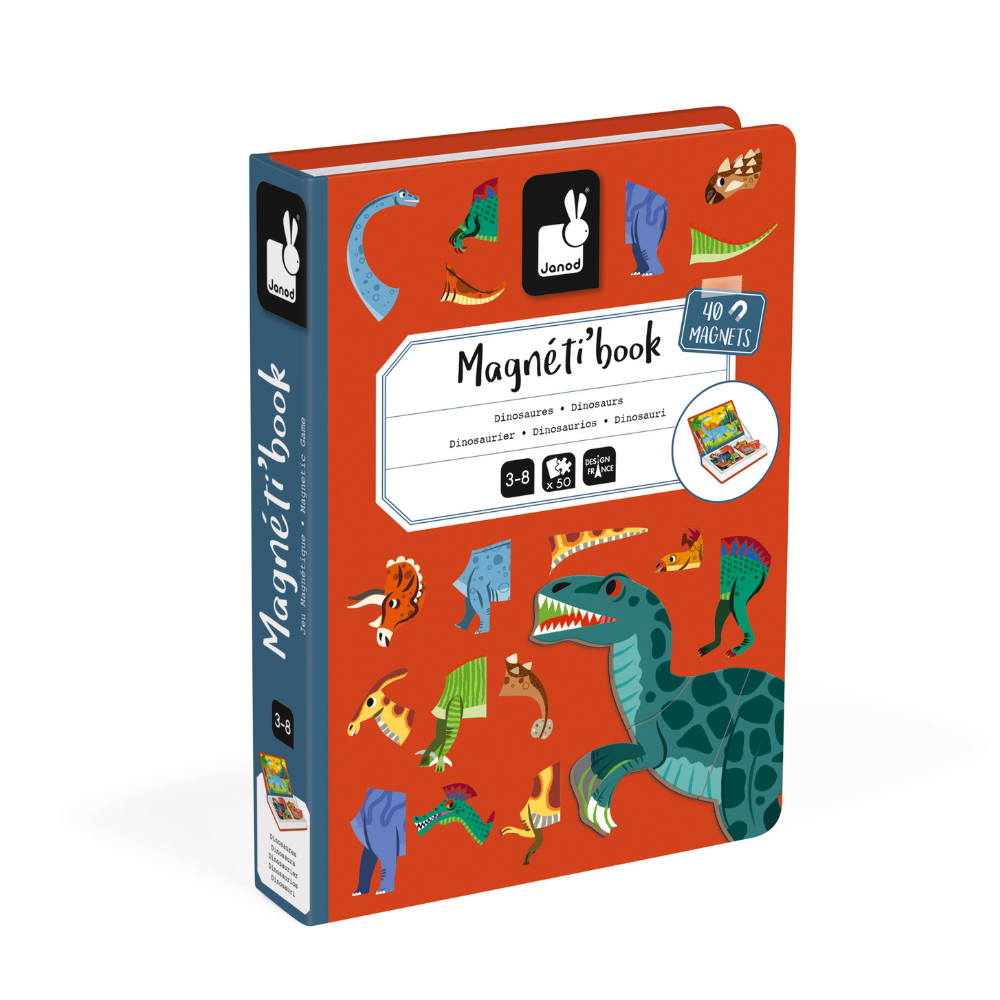 Joc cu piese magnetice, Dinozauri, + 3 ani, Janod