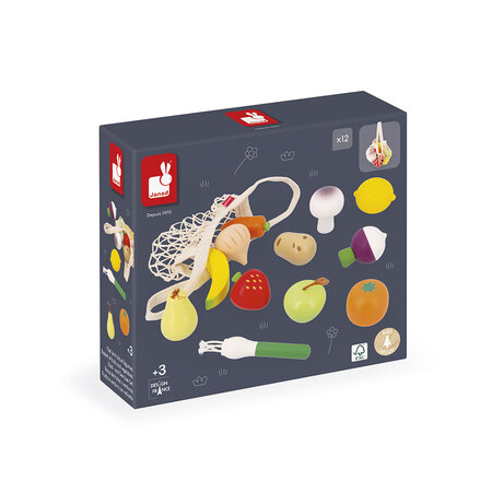 Set de fructe si legume Shiny Grandma, + 3 ani, Janod 732219
