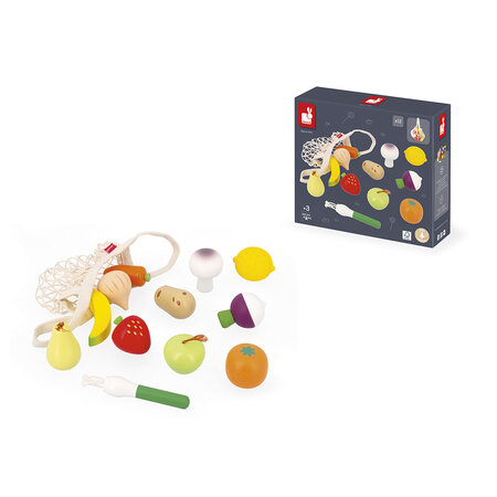 Set de fructe si legume Shiny Grandma, + 3 ani, Janod 732217